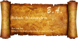 Bobek Alexandra névjegykártya